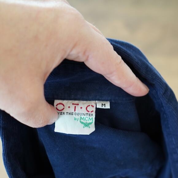 VTG OTC Over-the-Counter by MCM Crop Womens Medium Blue Corduroy Flap Pockets - Picture 9 of 10